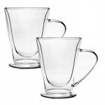 2Pc Footed Double Wall Latte Mug 250 ml