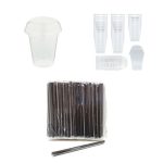 500ml Smoothie Cups And Straws Value Pack - Colour straws (green, pink, blue and yellow)