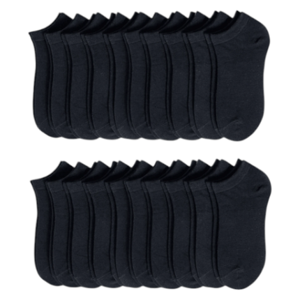 20-Pairs Unisex Comfortable Ankle Socks - Black