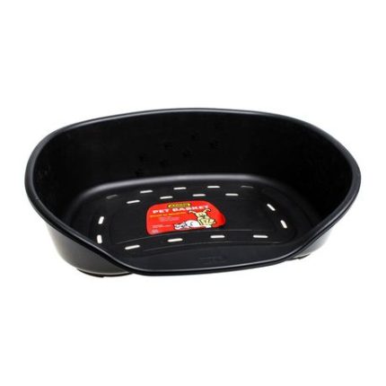 Pet Mall - Pet Bed Plastic - Black - Medium - 61cm x 46cm x 18.5cm