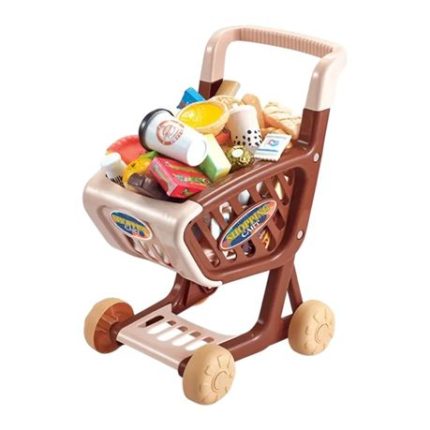 Super Market Shopping Trolley Play Set with Fruits & Veg - 32 Piece - Green