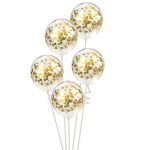 50 Piece Party Celebration Decoration Balloons With Gold Confetti