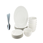 Round Ceramic Dinnerware Set - 24-Pieces
