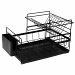 2-Tier Stylish Dish Drainer Rack - Black