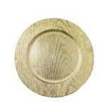Woodgrain Design Plastic Underplate 33cm - Set of 6 - Gold