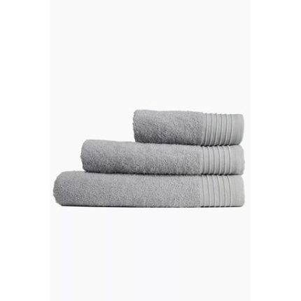 Cotton Single Border Towel (Steel) - Bath Towel
