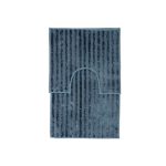 2-Piece Viscose Stripe Bath Mat Set - Sand