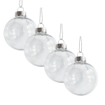 Transparent Baubles (8cm) - Christmas Pack of 4