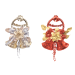 Christmas Glitter Decoration - Silver + Red