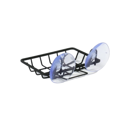 Suction Chrome Soap Dish - Black
