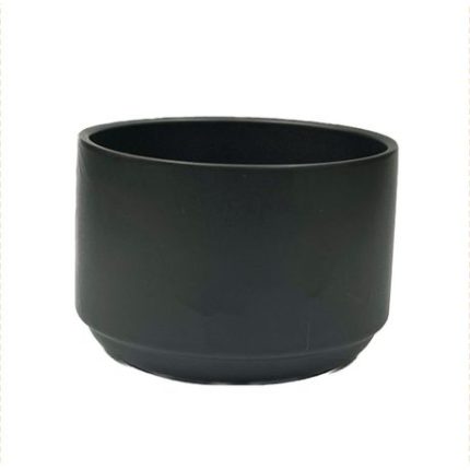 Round Ceramic Pot With Hole - Green