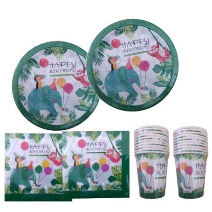 Jungle Animals Party Box/Table Decor 3 Piece for 20 Invites