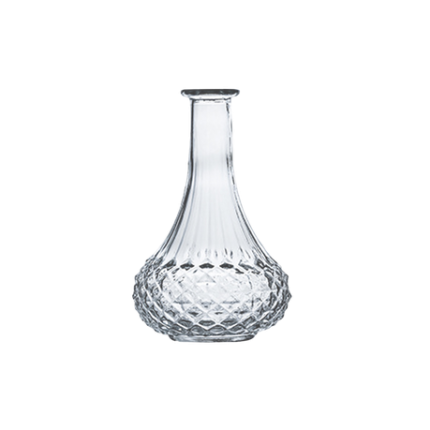 European Vintage Transparent Glass Vase - 21cm
