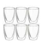 Double Wall Glass Coffee Mug Cappuccino 450ml Set of 6