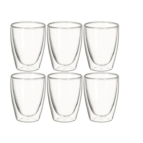 s-pdpxl Double Wall Glass Coffee Mug Cappuccino 450ml Set of 6 - Image 1