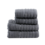 Wheeler Ribbed 4 Pack Towels - Charcoal