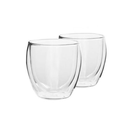 Double Wall Glass Mug 250ml - Set of 2