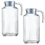 Home Kitchen Decor Glass Jug Set of 2 ( 1.7L)
