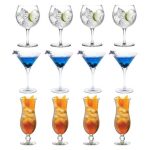 Cocktail Glasses Set of 12 Pieces - Martini, Gin & Tonic, Hurricane