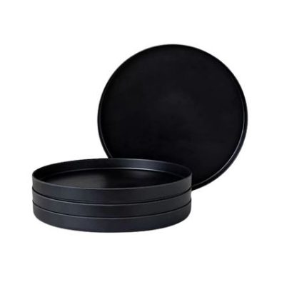 Aura Bammel Stackable Black DinnerPlates Set Of 4