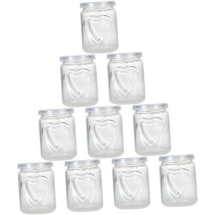 Heart Imprinted Jars - 6 Pack