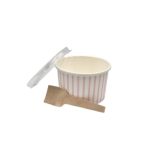 Pink Striped Vintage Ice Cream Tub with Lid Pack of 25 - S