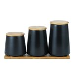 Ceramic Storage Canister Set - Black - L