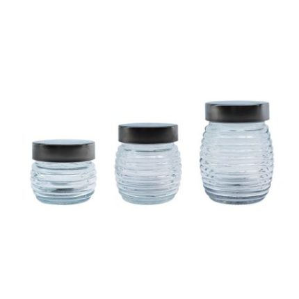 Beehive Jar With Screw On Lid Set Of 3