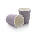 Horizontal Disposable Charcoal Coffee Cup - 50 Piece - 250ml