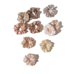 Minimalistic Satin Nude Tone Scrunchies - 10-Piece