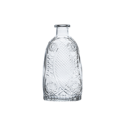 Oval Sun Design On Glass Vase Bottle