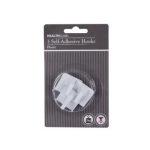 Healthglow Homeware- Square Self-Adhesive Hooks- 3 Pack Of 3