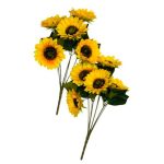 Artificial Flower 2pc x 49cm Sunflower Bunch with 5 Stems