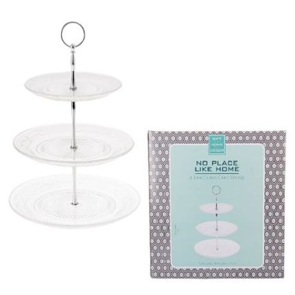 Cake Stand - 3 Tier - Home Décor - Glass & Stainless Steel