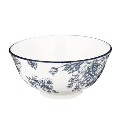 Blue and White Floral Bowl - 6 Pack