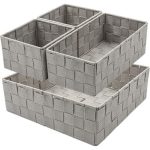 Basket Organiser - Grey - 4 Pieces