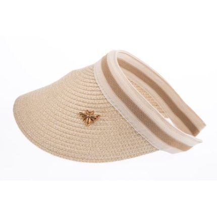 Praya Women's Woven Beach Visor/Peak Hat - Black