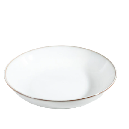 Light Grey Stoneware Shallow Bowl - Set Of 4