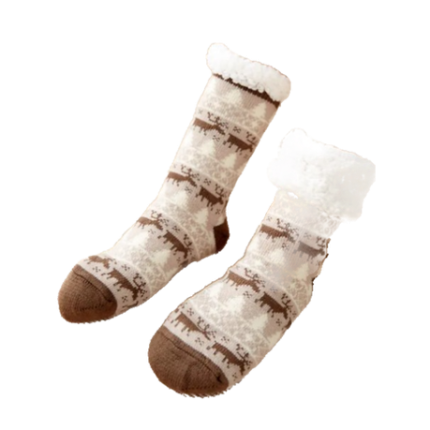 Thick Floor Socks Home Non-slip Bottom Socks Breathable Soft Socks -coffee