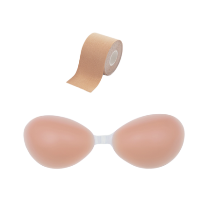 Silicone Stick-On Bra and Boob Tape Set - L