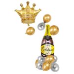12 Pieces Champagne & Crown Foil Balloons | Birthday Decorations
