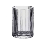 Stripped Glass Votive Vase - 9.5x7cm - 4 Pack