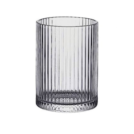 Stripped Glass Votive Vase - 9.5x7cm - 2 Pack