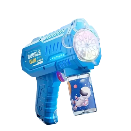 Kids Electric Bubble Gun Automatic Soap Blower-10 Holes - Red
