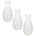 Mini Vintage Embossed Design Bottle Vase 14cm - Set Of 6