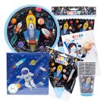 Space/Astronaut Party Box with Cake Topper - 10 Invites