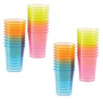 Disposable Plastic Shot Glasses - Assorted Colours (Pack of 80)