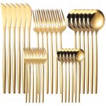 Home Multifunctional Stainless Steel Jumbo Dinnerware Cutlery Set Of 30 - Rose Gold