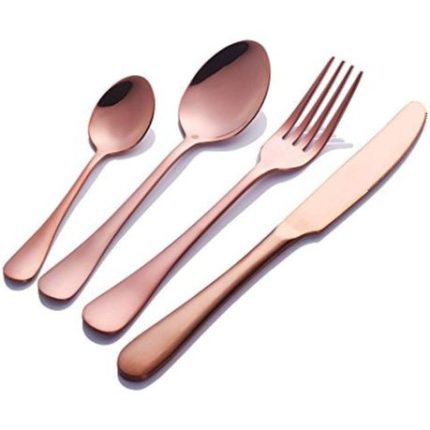 Rose Gold Stainless Steel Flatware Cutlery - 48 Pack