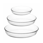 Oven-Safe Borosilicate Glass Dishes - 3 Pack